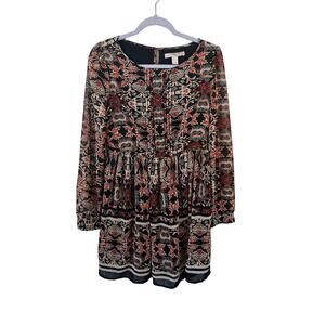 Forever 21 Black Floral Knee Length Dress Size Medium